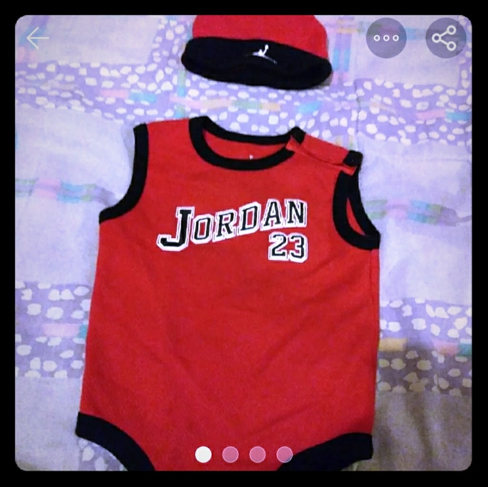 Baby Boy Jordan's Onesie and Hat Set